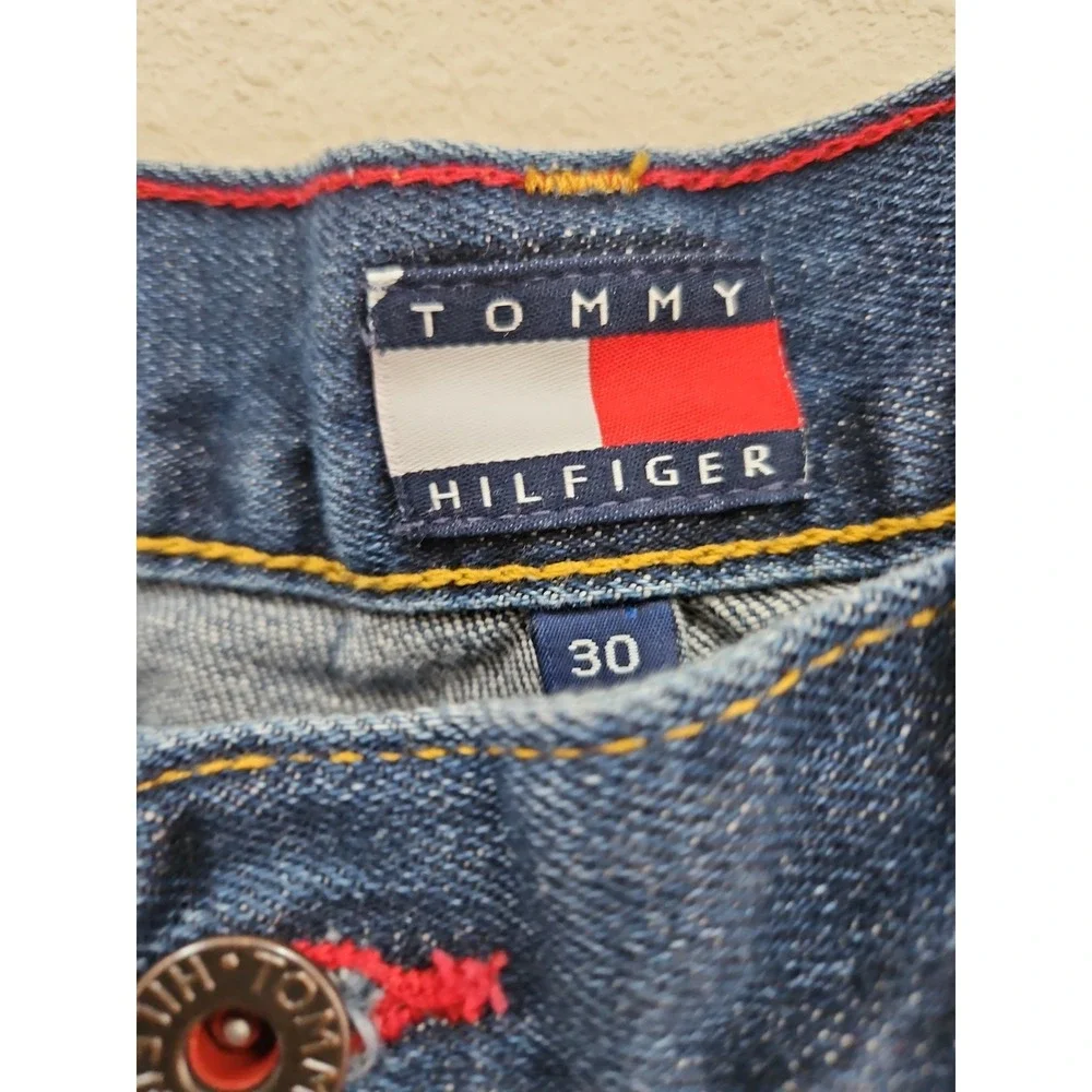 Tommy Hilfiger Distressed Carpenter Jorts Size Jean Shorts Baggy Denim Size 30